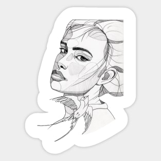 Sketching face Sticker